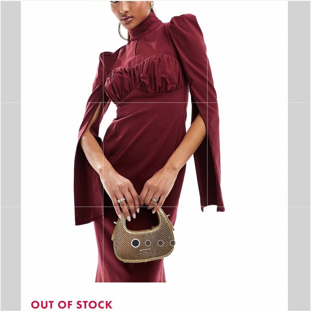 Daska stuctured maxi dress with ruched bust detail in wine 132574879